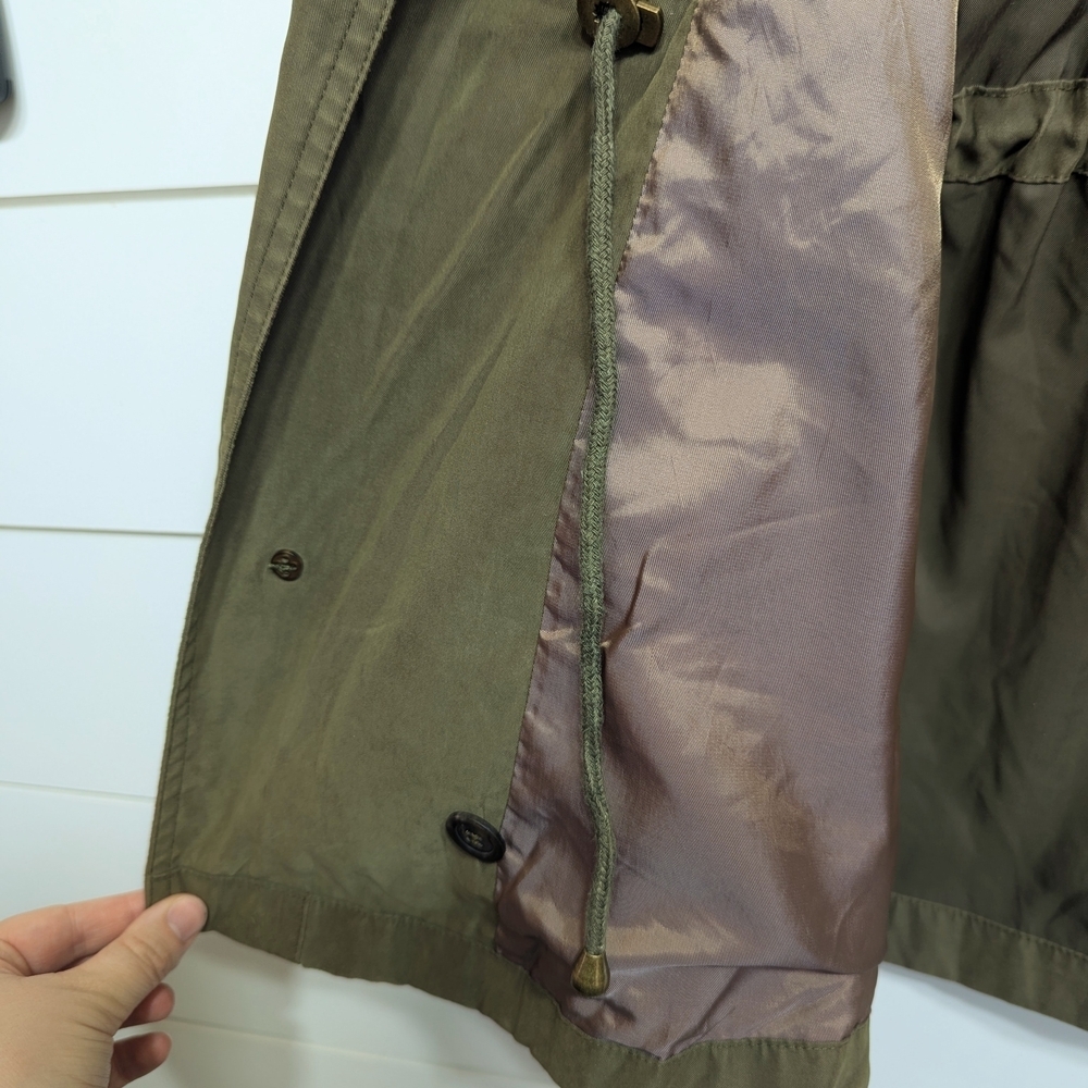 Carole Cohen Tokyo Olive Trench Coat | Japanese Minimalist Quiet Luxury M Sanyo - Picture 4 of 10
